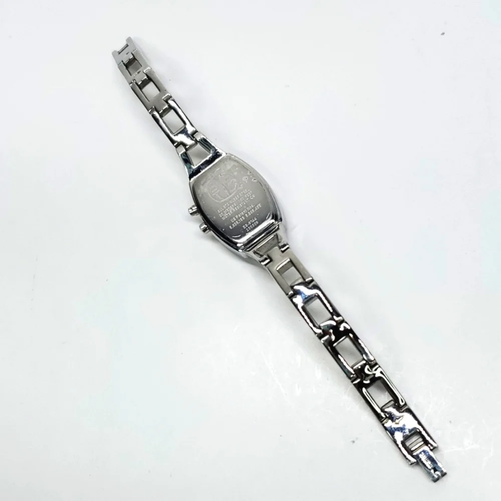 Vintage Fossil Big Tic ES9744 USA Flag Watch Silver Tone Y2K Animated Dial